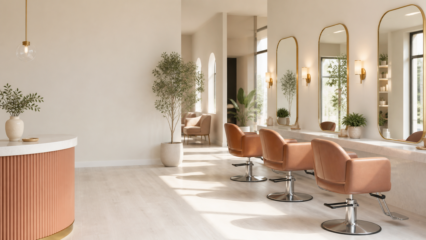Salon booking website visual preview
